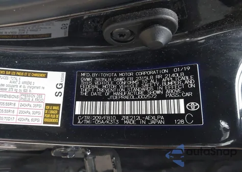 2020 Toyota Corolla Le из США, поврежденный, VIN JTDEPRAE0LJ002572